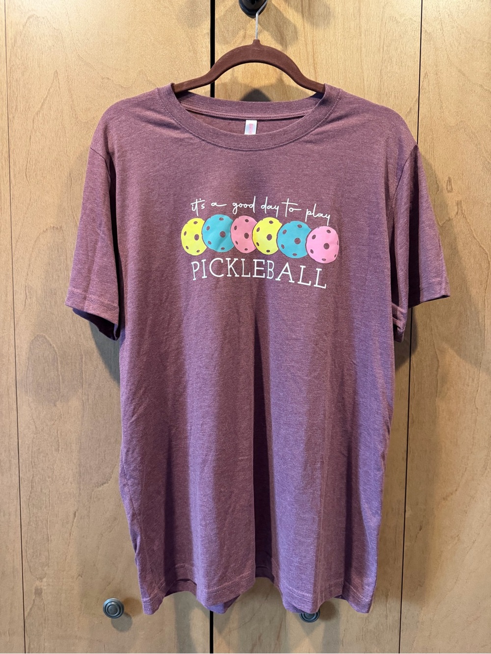Pickleball Graphic Tee - Plum “It’s a good day to play pickleball “